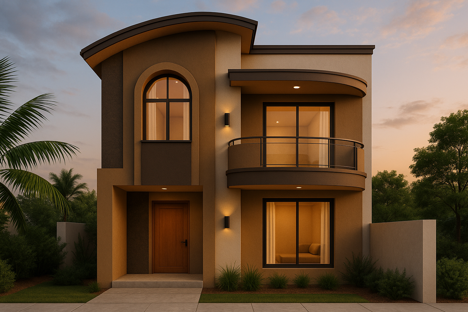 Rumah 2 Lantai dengan Balkon Minimalis