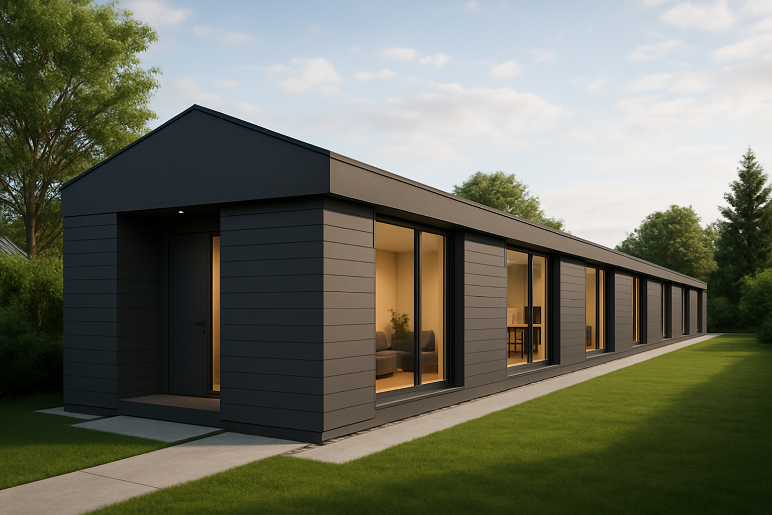 Rumah Minimalis Memanjang ke Belakang