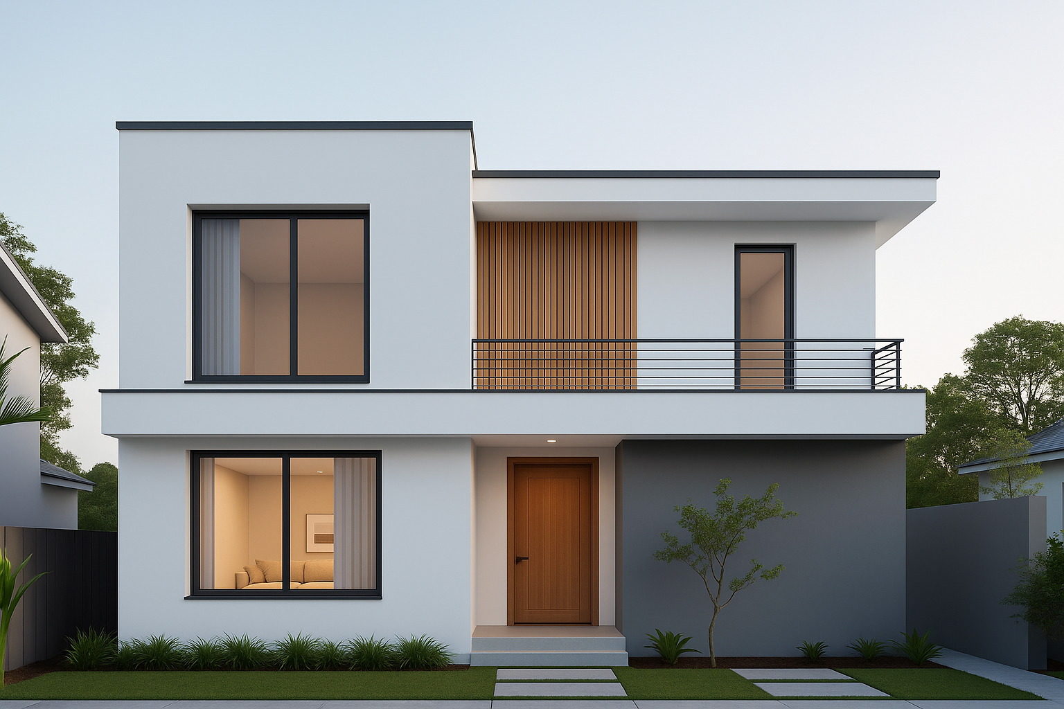 Rumah Minimalis dengan Atap Datar