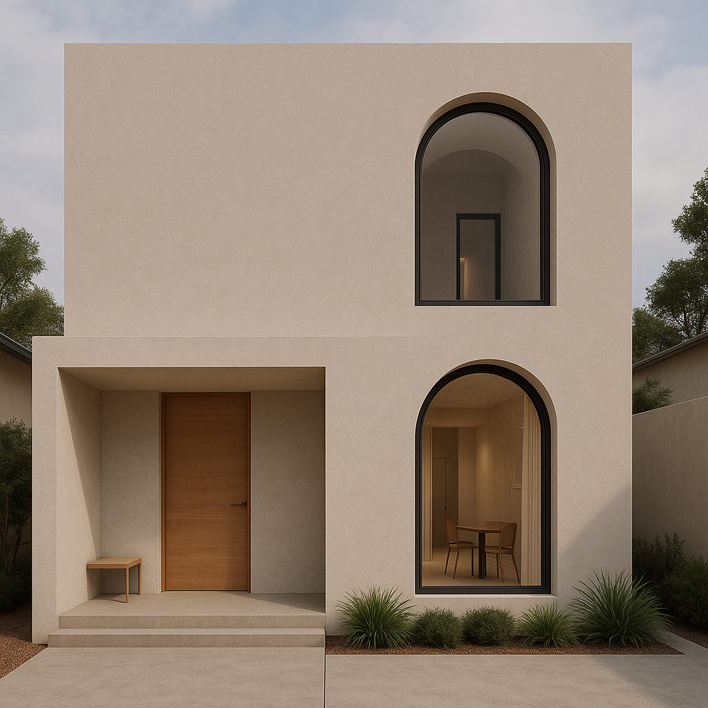 Rumah Minimalis dengan Jendela Melengkung