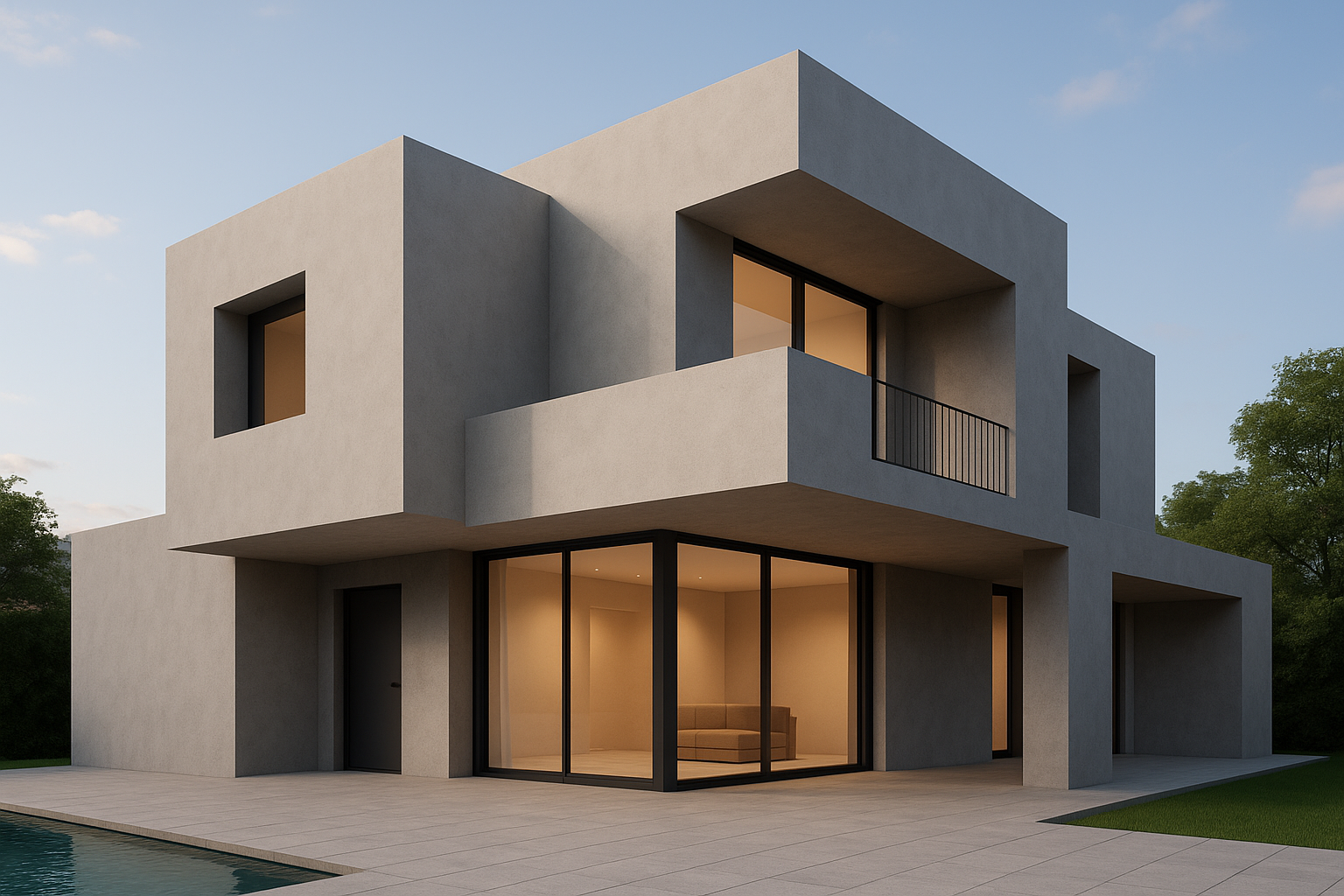 Rumah Minimalis dengan Konsep Geometris